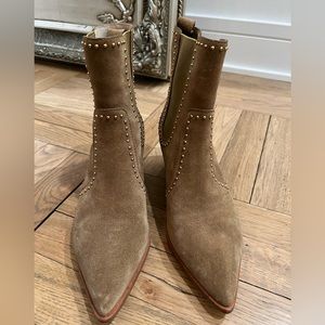 Paige suede boots with gold studs